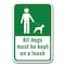 Signmission 18 in Height, 0.12 in Width, Aluminum, 12" x 18", A-1218 Pet-Animal - Dogsleash A-1218 Pet-Animal - Dogsleash - alternate 1